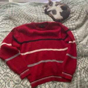 High Sierra Red Ribbed Knit Sweater